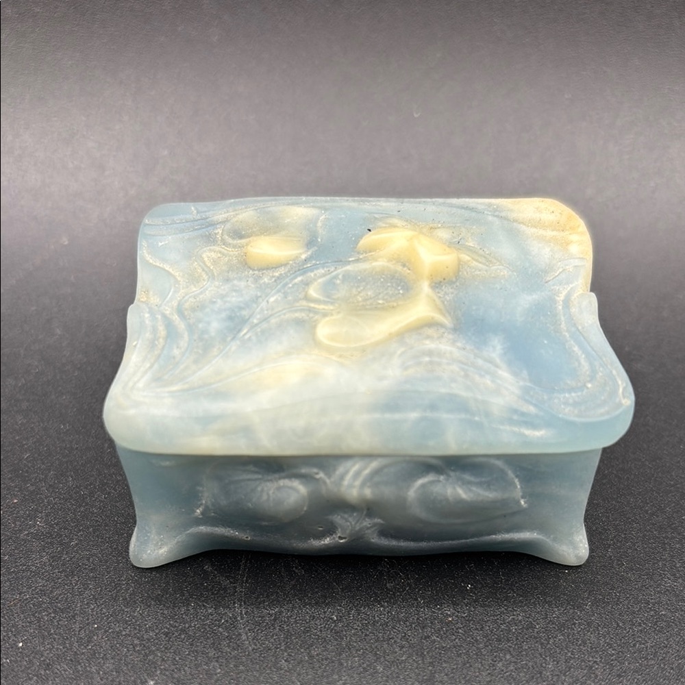 Vintage Blue and Cream Trinket Box